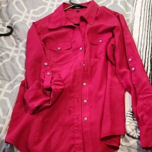 Express Fuchsia Button-Up Shirt